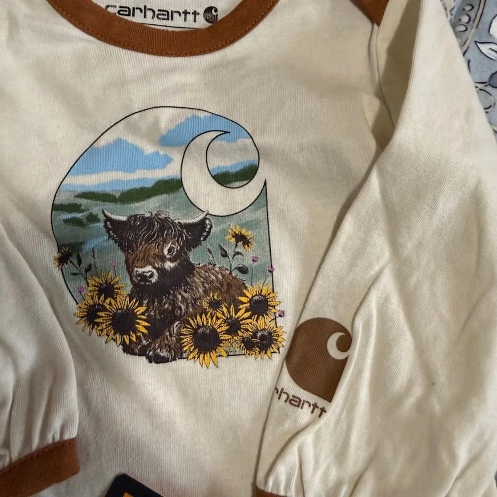 Carhartt Baby Long Sleeve Calf Bodysuit Beige NEW WITH TAG Size 6 months
